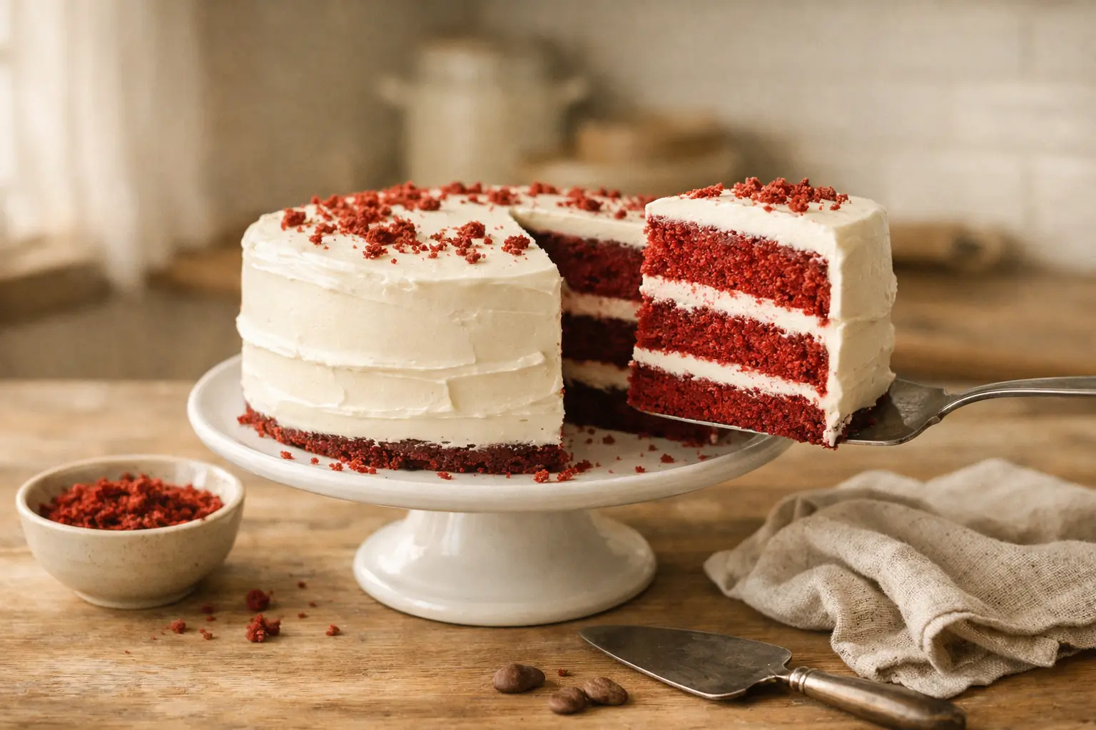 Торт Красный бархат с белым кремом